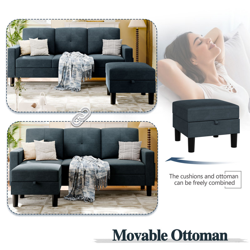 Zipcode Design™ Azura 76.4“ Sofa Couch with Ottoman & Reviews